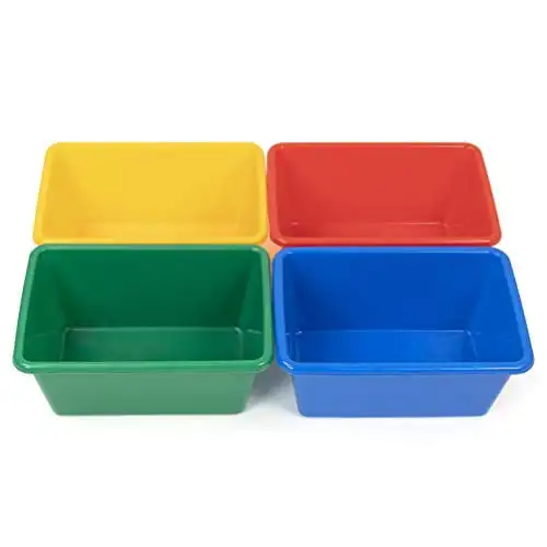 

Shelves Plastic Storage Bin, Multi-color, 4 Count