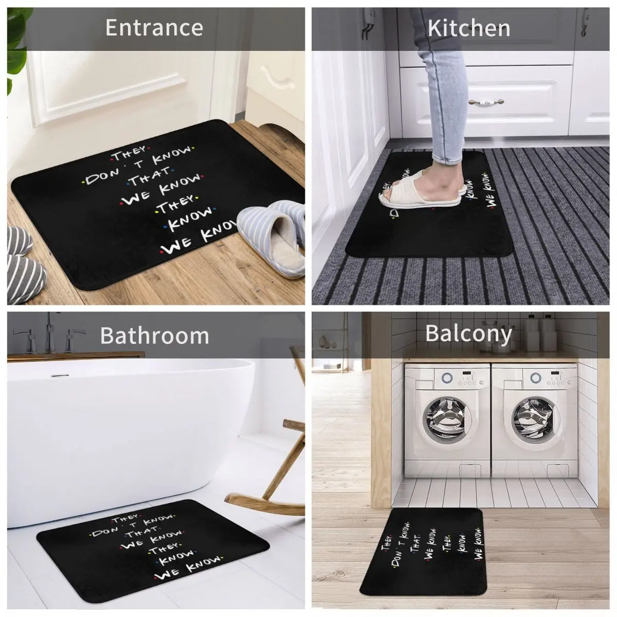 

Bath Mat They Don't Know That We Know Decor 3D Rug Carpet Doormat Non-slip Entrance Living Room Home Kitchen Durable Bathroom