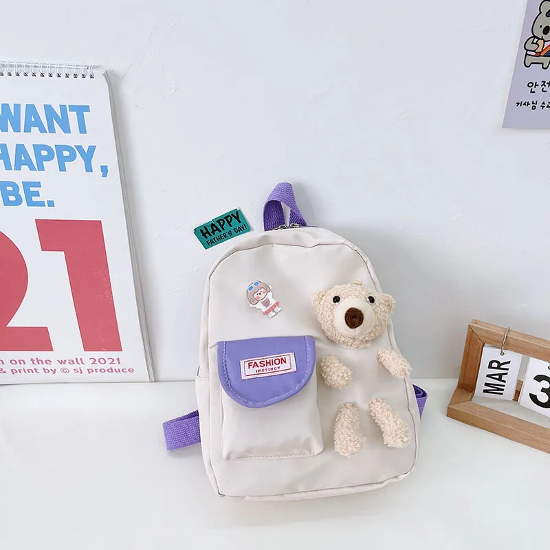 Kids Schoolbag Cartoon Lovely Bear Backpack for Kindergarten Boys and Girls Lightweight Backpacks Large Capacity Children Gift