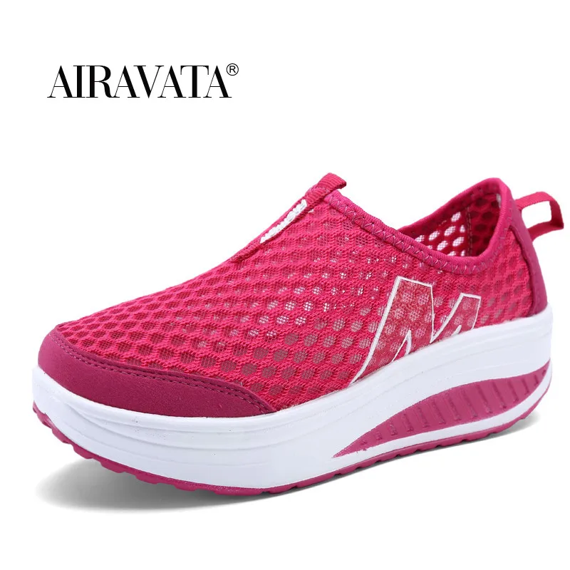 Lady Fashion Fitness Shoes Sport Breathable Shake Shoes Women Mesh Shoes Casual Platform Sneakers