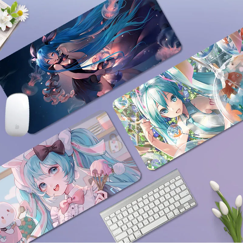 

BANDAI Hatsune Miku 80x30cm XL Lockedge Office Student Gaming Thickened Large Writing Pad Non-slip Cushion Mouse Pad