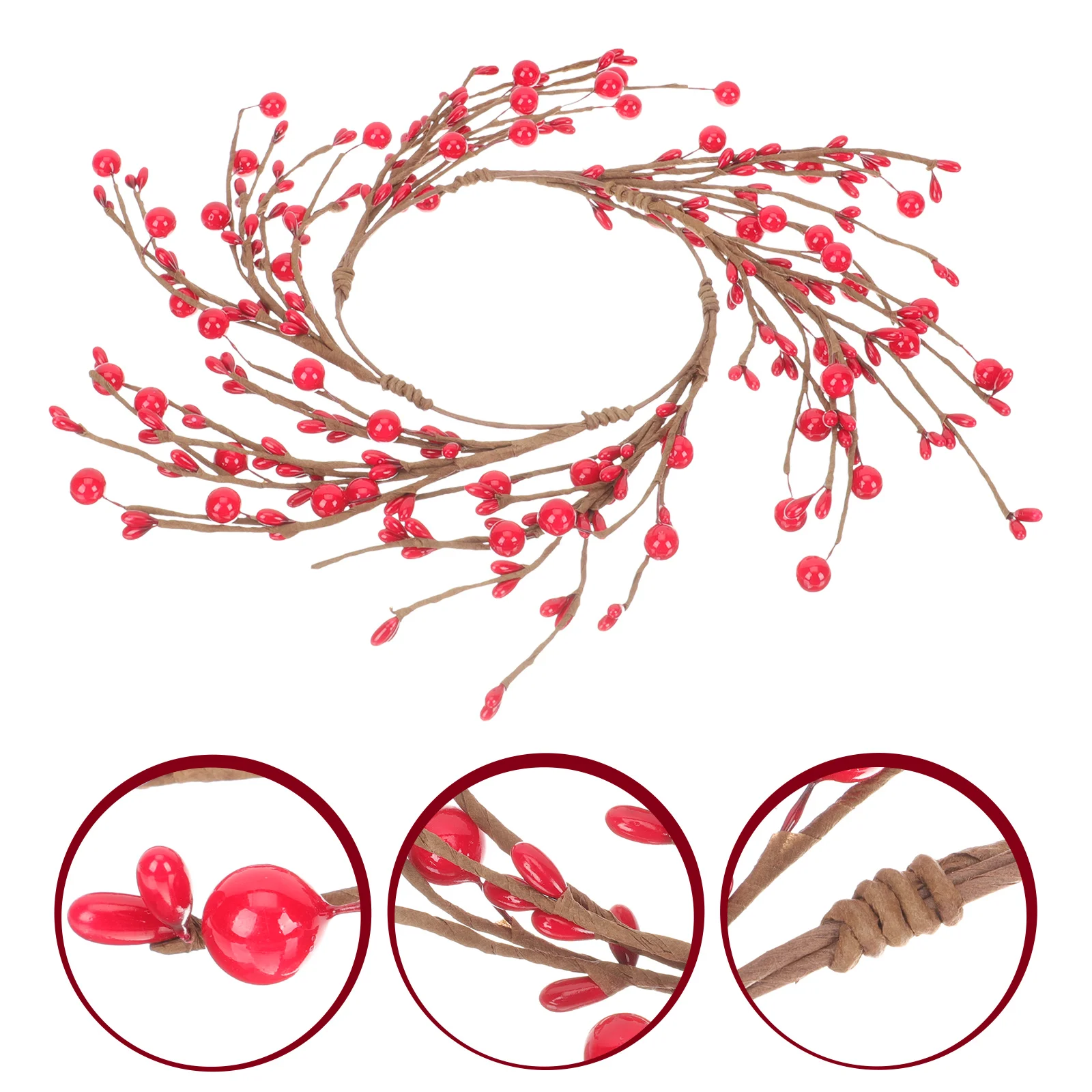 

Berry Wreath Ring Pip Rings Christmas Garland Door Decor Pillars Votive Holder Harvest Pillar Thanksgiving Twig Mini Fall