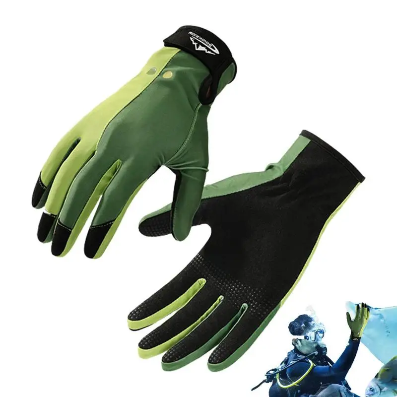 

Dive Gloves | Surfing Gloves | Waterproof Gloves Thickened Palms And Fingertips Land And Sea Dual Use Adjustable Sticker For Fis