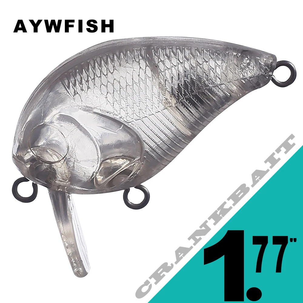

AYWFISH 15PCS / Lot Unpainted Crankbait 1.77in 6.1g Mini Floating Bait Wobblers DIY Bass Fishing Lure Plastic Hard Bodies Blanks