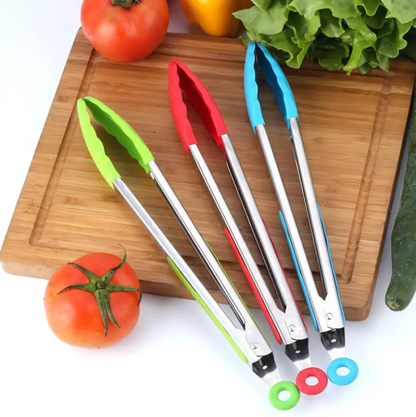 

Silicone Barbecue Grilling Tongs for Bread Salad Serving Food Clips BBQ Utensils Kitchen Cooking Tong Grill Kitchen Accessories