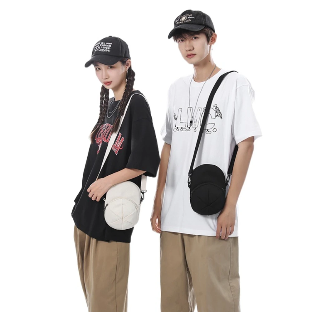 Простая Холщовая Сумка-Кроссбоди в форме шапки повседневная спортивная сумка