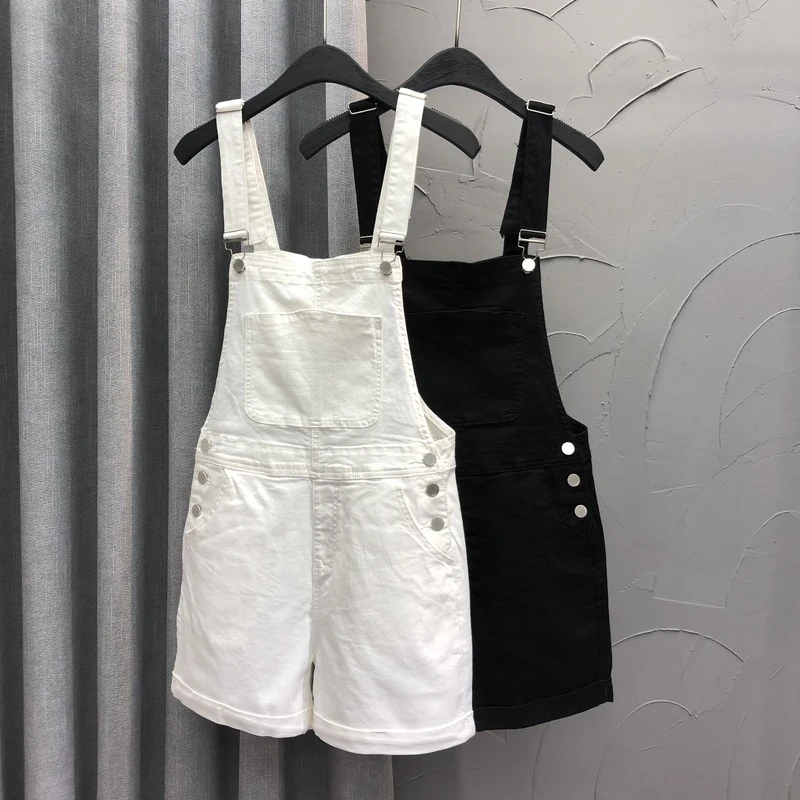 2022 New Women  Slim Denim Overalls Jeans Pants Loose Overalls Straps Jumpsuit Rompers Shorts Jumpsuit Plus Size Female K573