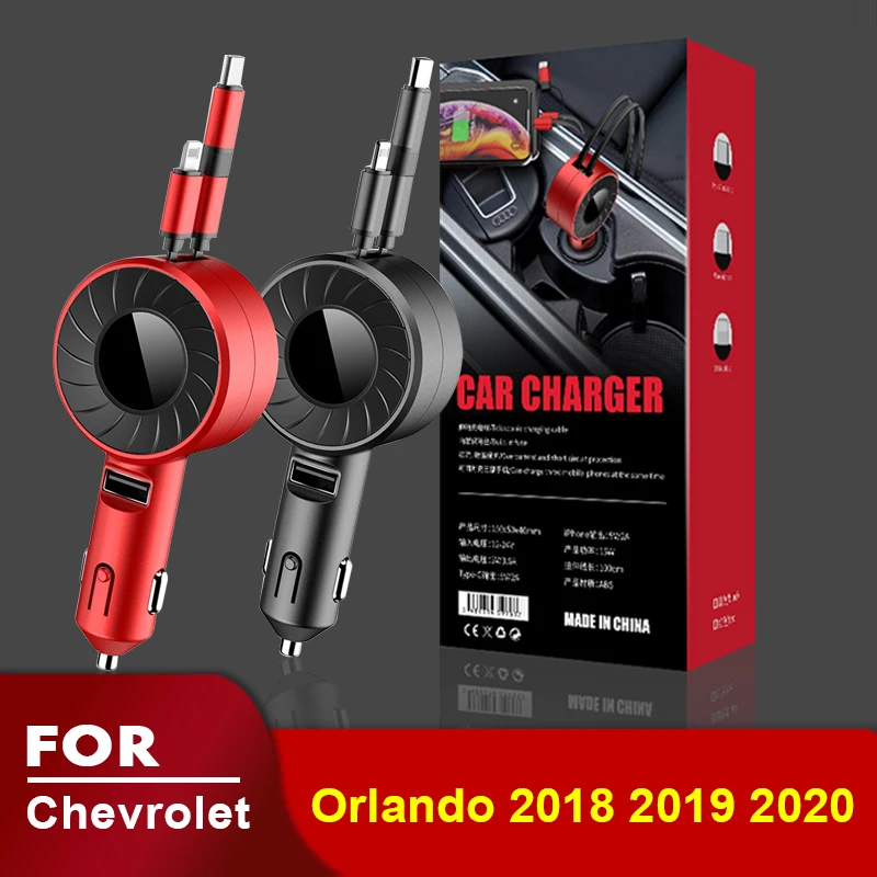 

USB Type C Car Charger for iPhone Android HUAWEI HONOR Xiaomi Redmi Samsung Galaxy POCO X3 for Chevrolet Orlando 2018 2019 2020
