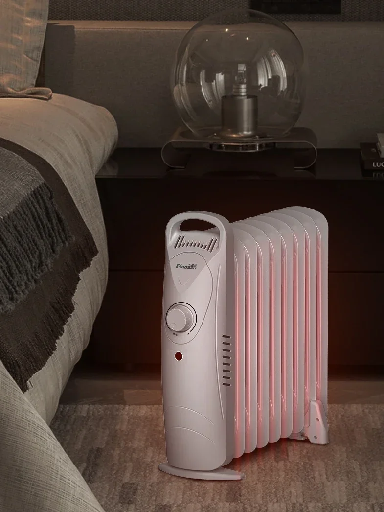 220V 11-Fin Electric Heater for Home - Energy Efficient Oil Filled Radiator Small Spaces