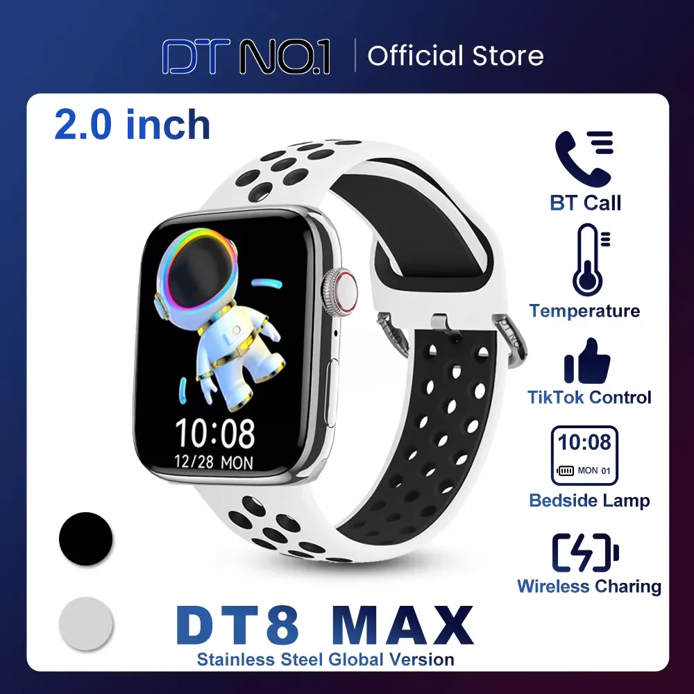 

DT8 Max Original for Men 2.0 Inch Screen Bluetooth Call NFC Smartwatch Temperature Monitoring PK DT7 Pro Max
