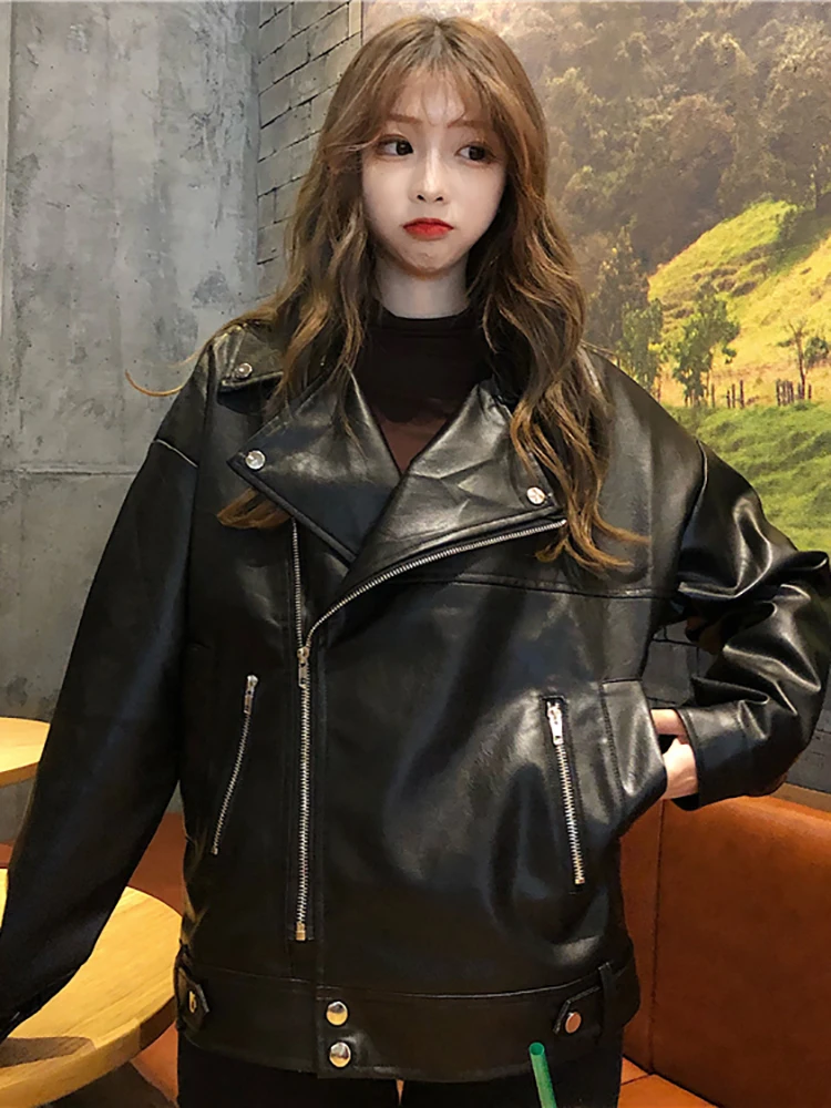 Autumn Winter Fashion  Chaquetas Leather Jacket Women Pu Leather Jackets Chaqueta Mujer Biker Cool Girl Fall Clothes for Women