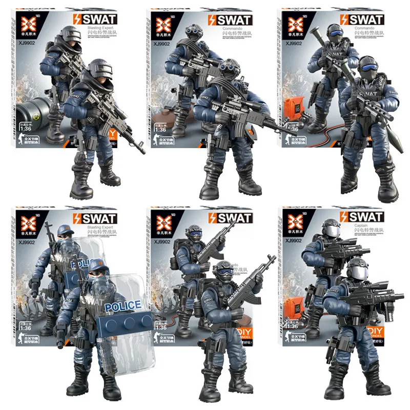 6 шт./лот новый дизайн SWAT военная модель экшн-фигурки уплотнения Орлан сила Solider