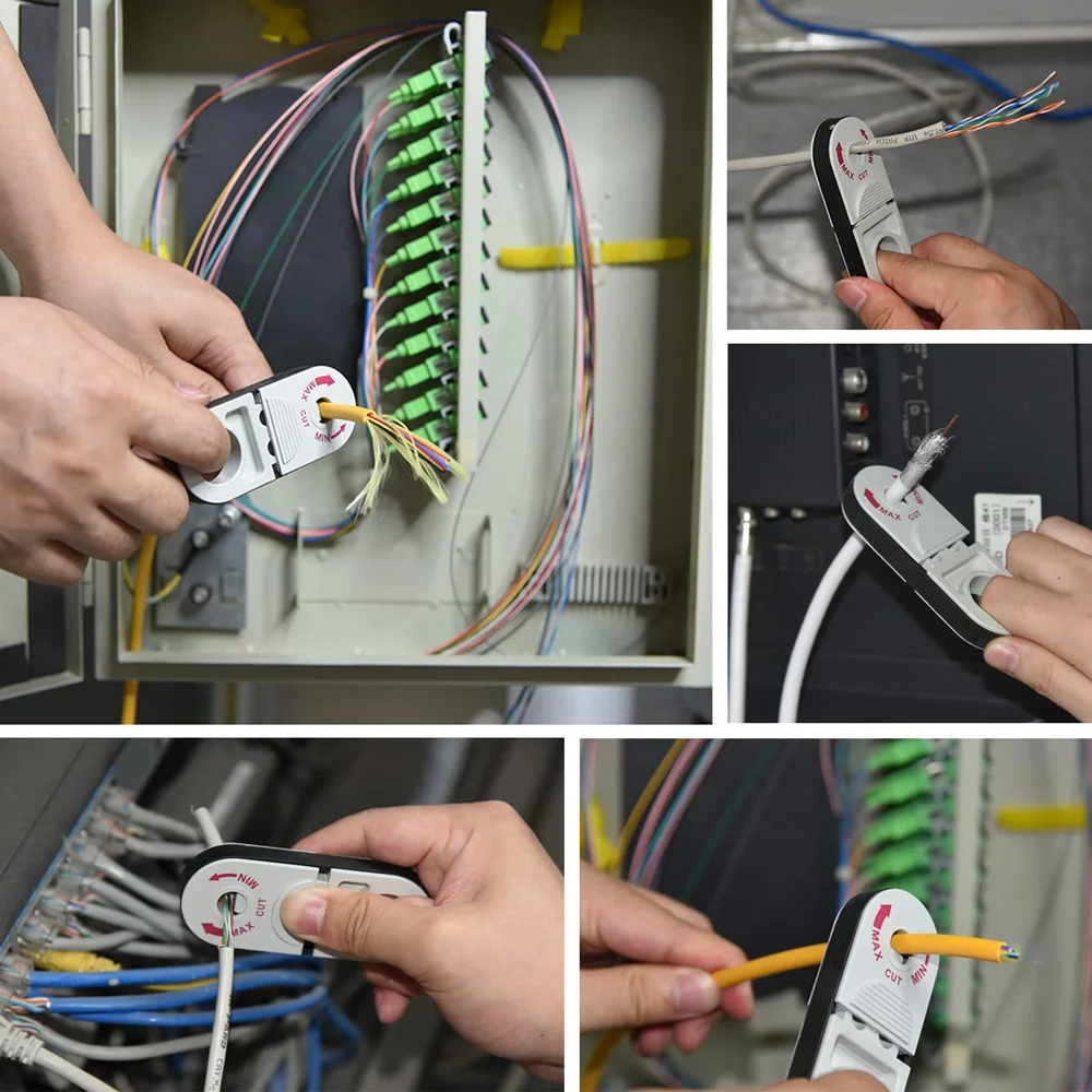 Фото Универсальный сетевой инструмент для зачистки проводов для Cat5e, Cat 6/6a/7/8-профессиональный инструмент для зачистки коаксиального кабеля, фрезы, инструменты для зачистки кабеля №3