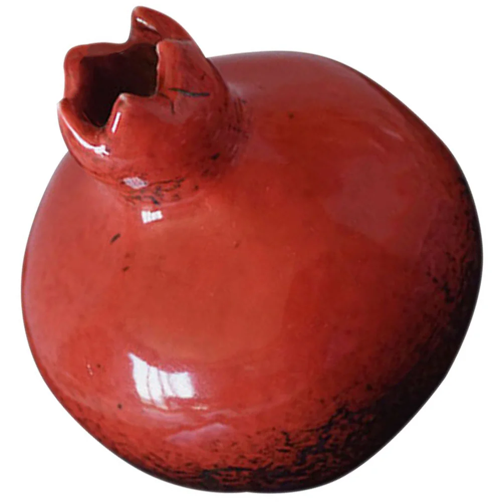 

Desktop Decor Delicate Vase Office Decor Dried Flower Vase Ceramic Planter Office Vases Artificial Simulation Pomegranate Vase