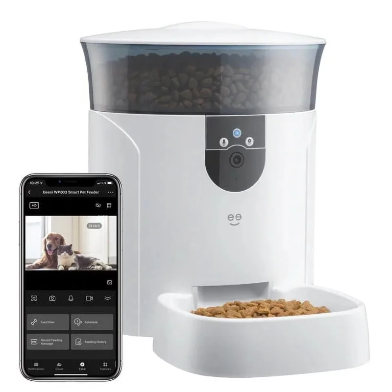 

Подключение для домашних животных Geeni, 7-литровая автоматическая кормушка для собак и кошек с HD-камерой