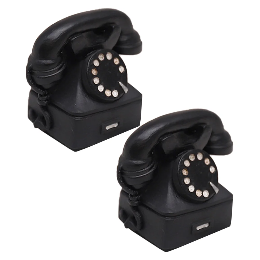 

2 Pcs Ethernet Adapter Retro Home Décor Ornament Vintage Prop Work Desk Decor Rotary Telephone Nostalgia