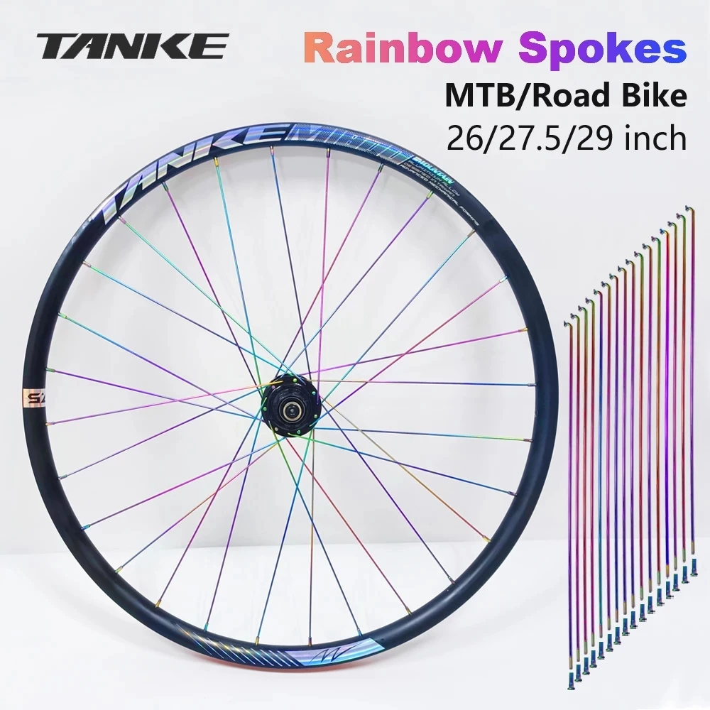 

12 PCS Bicycle Spokes Wire With Nipples For 26/27.5/29 Inch Wheel MTB Road Bike Stainless Steel High Strength Rainbow Bike Spoke