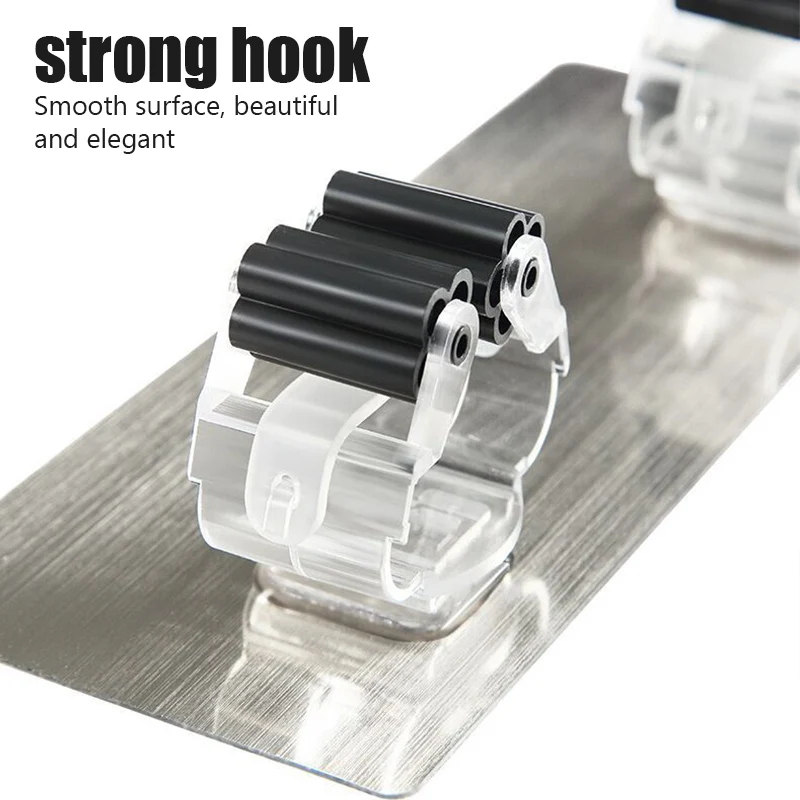

Adhesive Multi-Purpose Hooks Wall Mounted Mop Organizer Holder RackBrush Broom Hanger Hook Kitchen Bathroom Strong Hooks