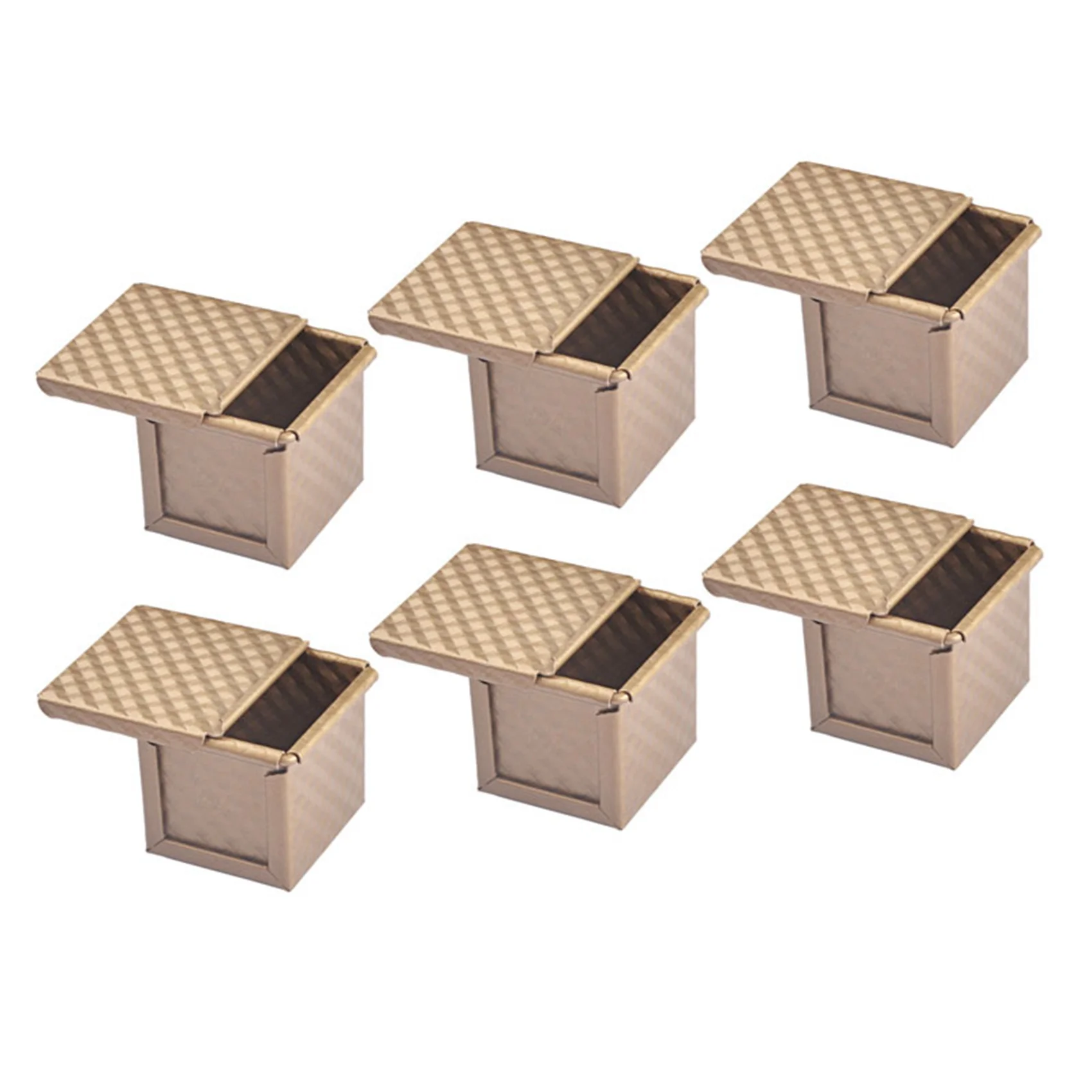 

6X Square Loaf Pan with Lid Toast Mold Bread Pan Pullman Loaf Pan with Cover Non-Stick Mini Water Cube Toast Box