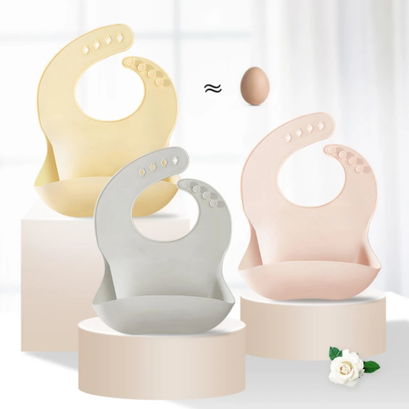 

Детский мягкий силиконовый нагрудник для кормления, милый однотонный водонепроницаемый детский нагрудник для кормления, детские слюнявчики для девочек и мальчиков, регулируемый Слюнявчик