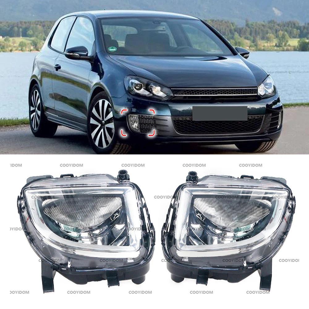 

Car Front Bumper Fog Lamp Light For Volkswagen VW Golf 6 A6 MK6 Cabriolet GTI GTD Jetta GLI 2012-2016 5K0941699E 5K0941700E