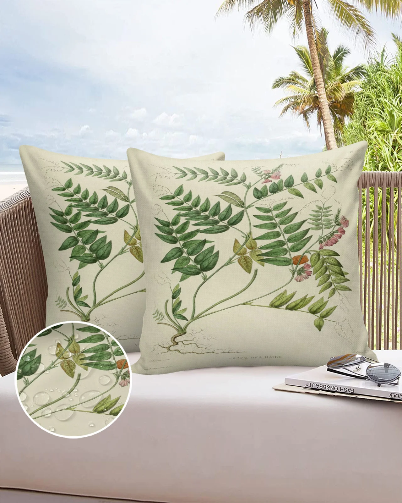 

Branches Flowers Leaves Sofa Double-sided Printing Pillow Covers 30 X 50cm Waterproof Square Pillowcase for Bedroom