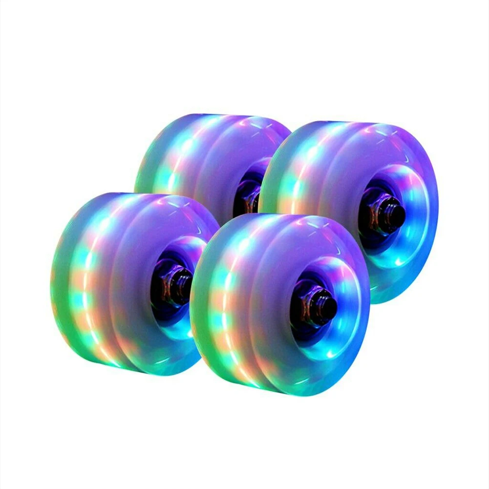 

4pcs LED Roller Skate Wheels Light Night Luminous Skateboard Roller Lights