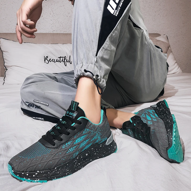 Mens New Fashion Running Shoes Athletic Sneaker Breathable Non-slip Shock-absorbing Outdoor Causal Sport Shoes