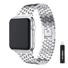 Ремешок из нержавеющей стали для Apple Watch Band 7, браслет для iWatch Series 7 6 se 5 4 3 2 41 мм 40 мм 38 мм