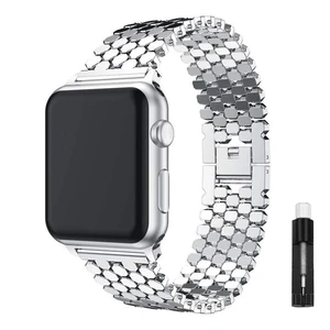 Ремешок из нержавеющей стали для Apple Watch Band 7, браслет для iWatch Series 7 6 se 5 4 3 2 41 мм 40 мм 38 мм