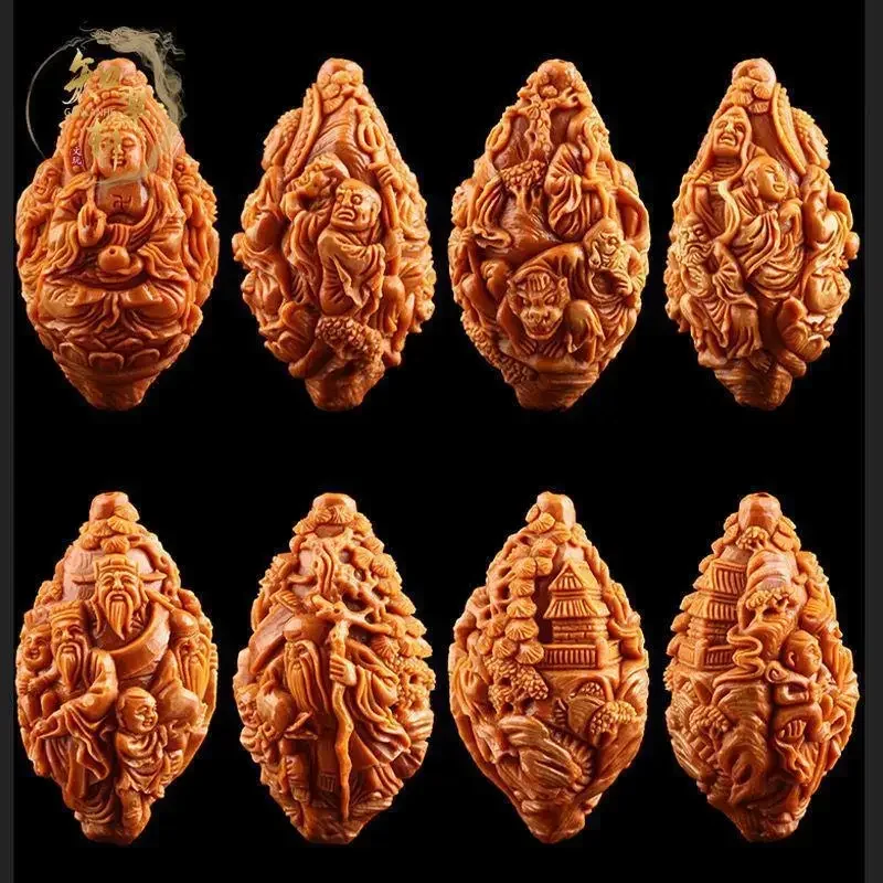 Резная вручную старые материалы небесно-Земляная Олива орех браслет мужские и