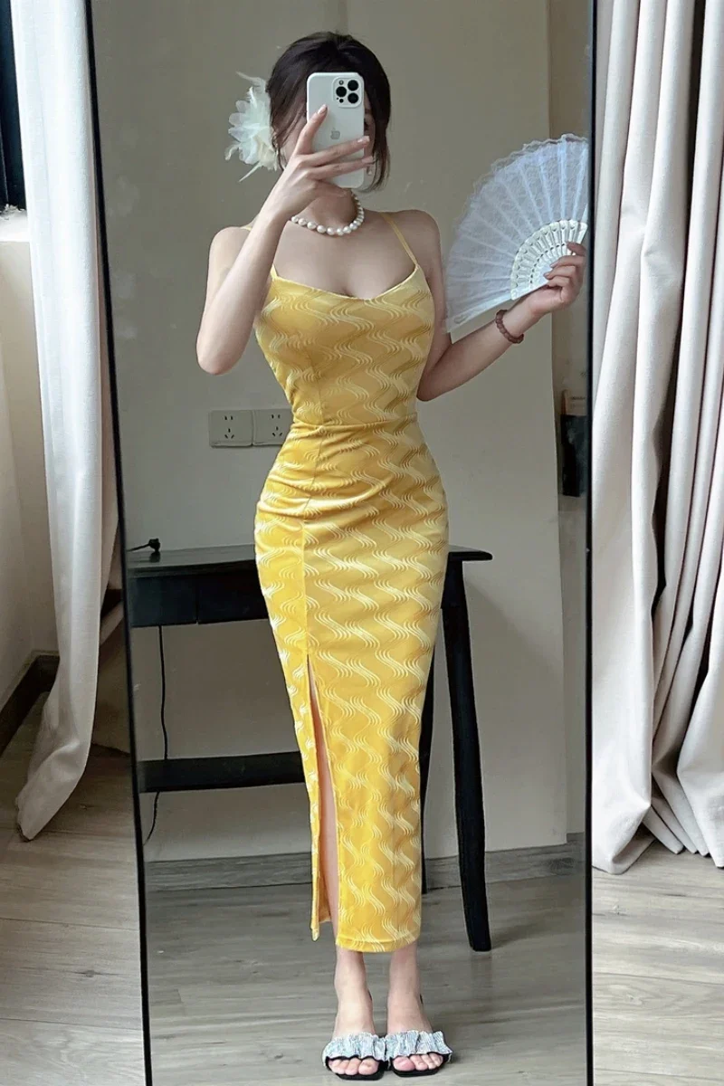 MiiiiX сексуальное однотонное полосатое платье-комбинация во французском стиле