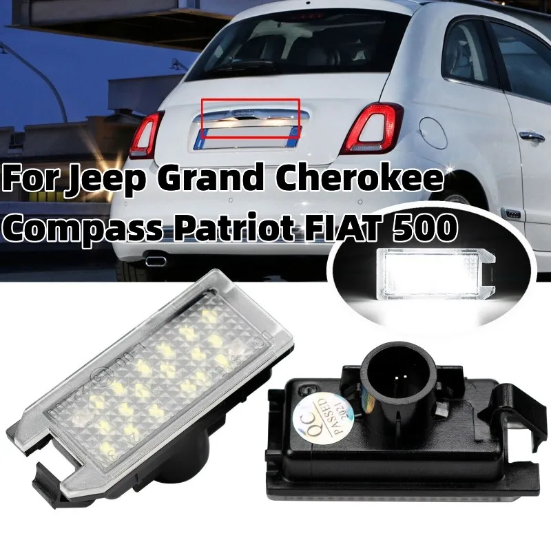 

2 шт./комплект, 18 светодиодов, белый свет, подсветильник ка номерного знака для Jeep Grand Cherokee Compass Patriot FIAT 500