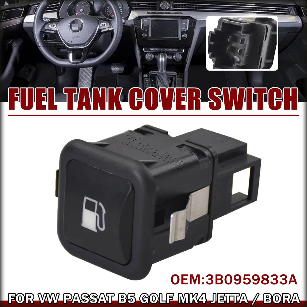 Фото Кнопка-переключатель открывания лючка бензобака для Seat Leon Toledo II 2 VW Bora Golf IV Passat B5 3B0959833A №1