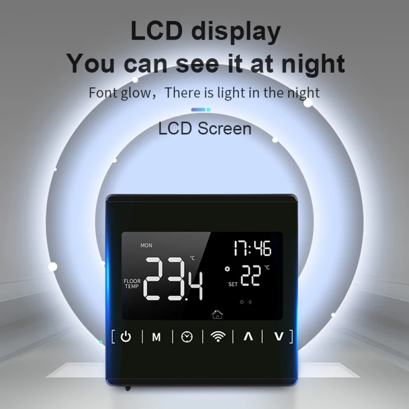 

Smart Temperature Controller Ac85-250v Touch Smart Life App Overheat Protection Backlit Lcd For Home Office Smart Thermostat