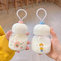 cute 250ml mini glass water bottle for girls children kawaii strawberry bear portable glass bottle for drinks coffee milk juice