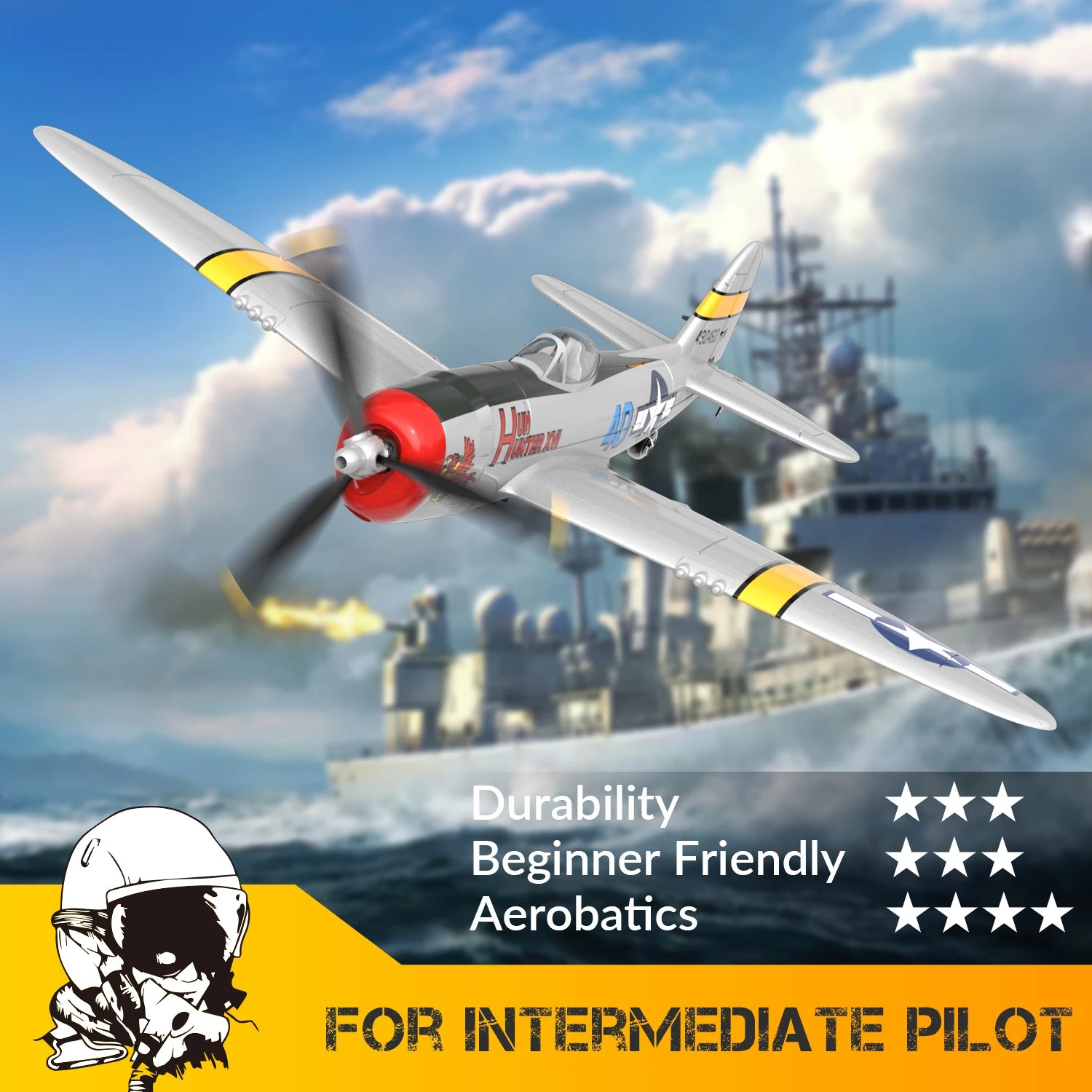 Volantex rc 761-16 P47 Thunderbolt Fighter 400 мм Размах крыльев 2 4G Самолет с дистанционным