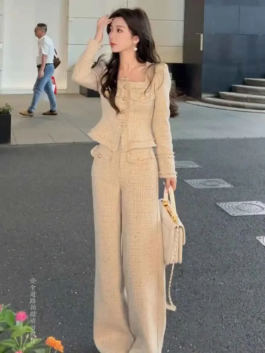 Женское пальто с квадратным вырезом однотонное длинными рукавами для офиса и