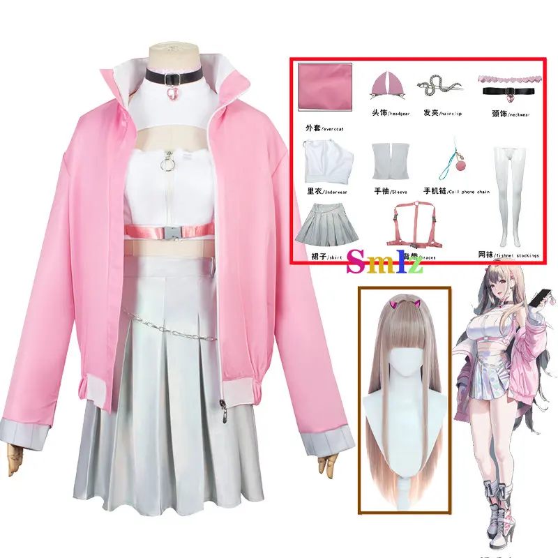 

Viper Cosplay Anime NIKKE The Goddess of Victory Cosplay SSR Girl Pink JK Uniform Jackets Skirts Headwear Gloves Halloween Suit