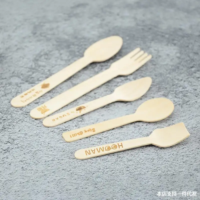 

Mini Small Spoon Dessert Spoon Ice Cream Wooden Degradable Disposable Wooden Spoon Small Dessert Spoon Disposable Tableware