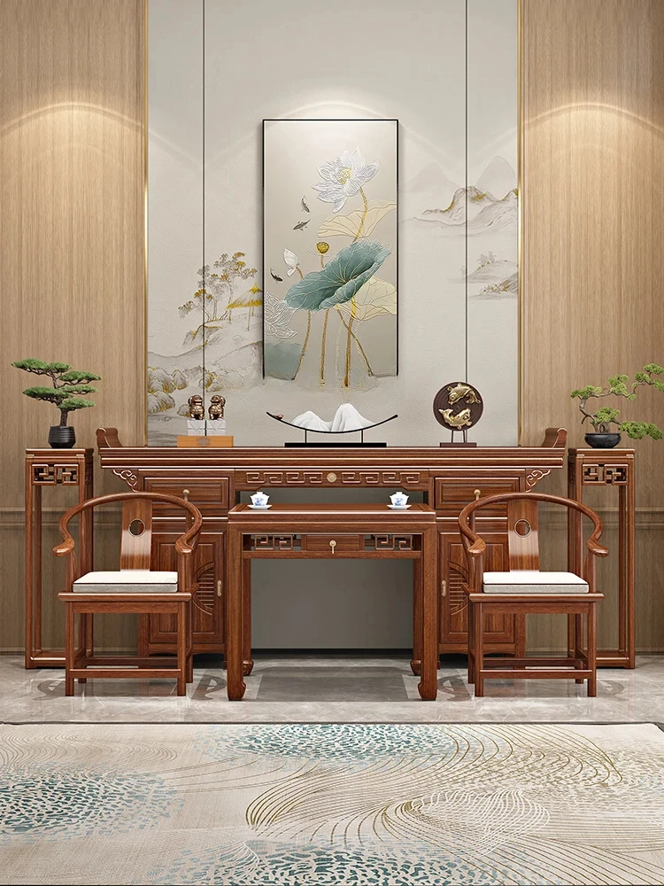 Алтарь из массива ореха Будда буддийский храм китайский шкаф Бог богатства