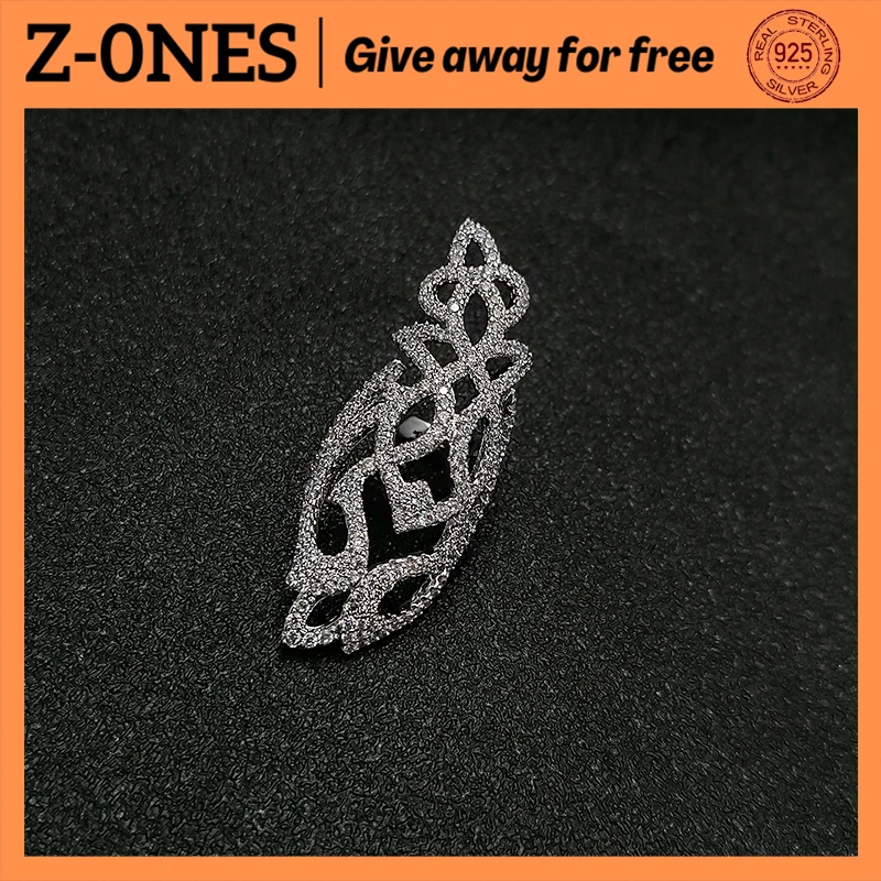 

February new style 925 sterling silver vine flower earrings silver original ear clip zircon luxury brand Monaco women's jewelry