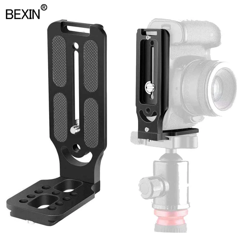 BEIXN-Placa de Disparo Vertical en L para cámara Dslr, soporte de montaje de placa en L de liberación rápida para Canon, Nikon, Sony y Arca Swiss, trípode de cabeza esférica