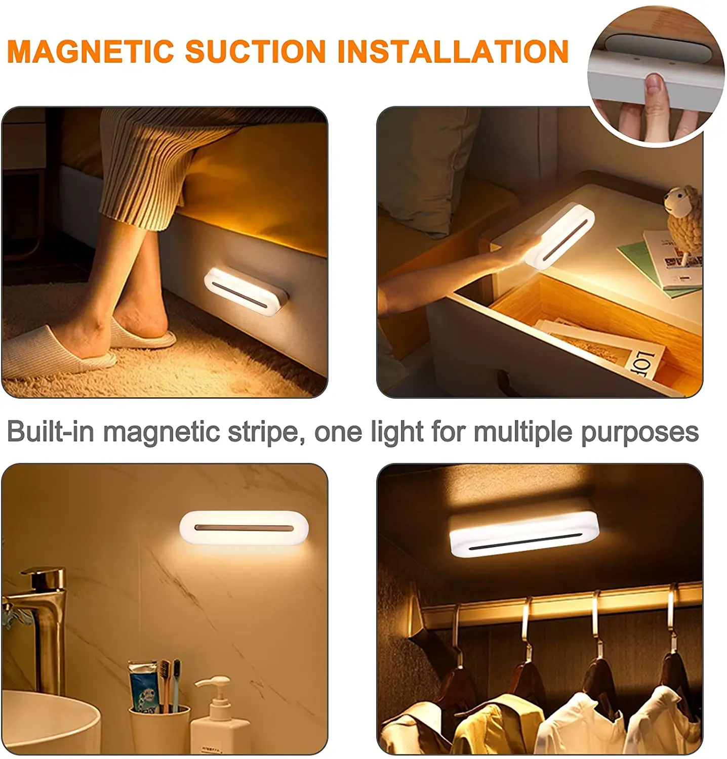 Настольный прикроватный ночник с беспроводной зарядкой магнитная Ночная лампа