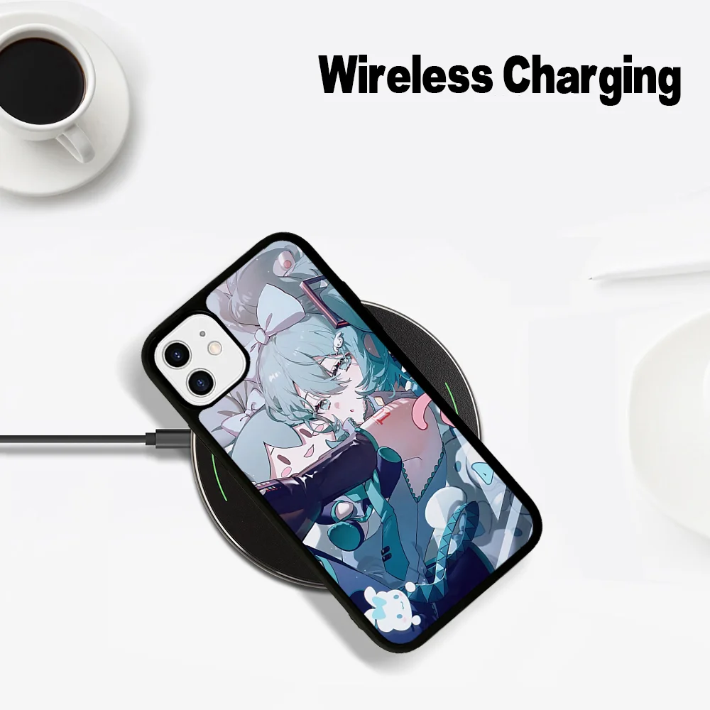 H-Hatsune M-Miku Anime girl Phone Case Magnetic For iPhone 16 14 13 12 11 15 Pro Max Plus Magsafe Wireless Cover