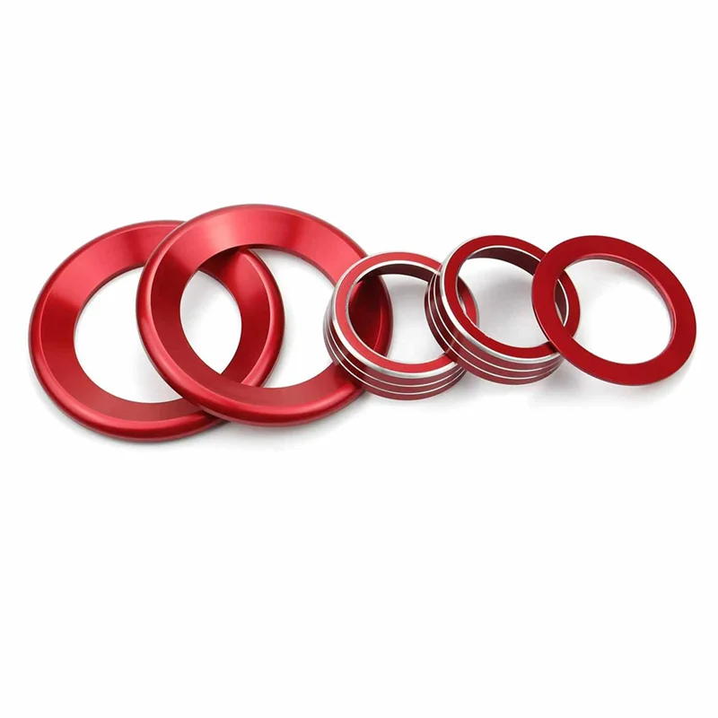 

Climate Menu Knob Control Button Trim Cover Engine Push to Start Stop Button Cover for Honda Civic 2016-2021 (Red)