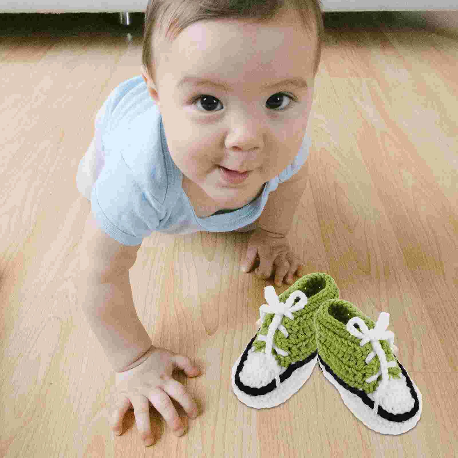 Пинетки Вязаные носки Обувь ручной работы для младенцев 12 см (розовые) вязаная