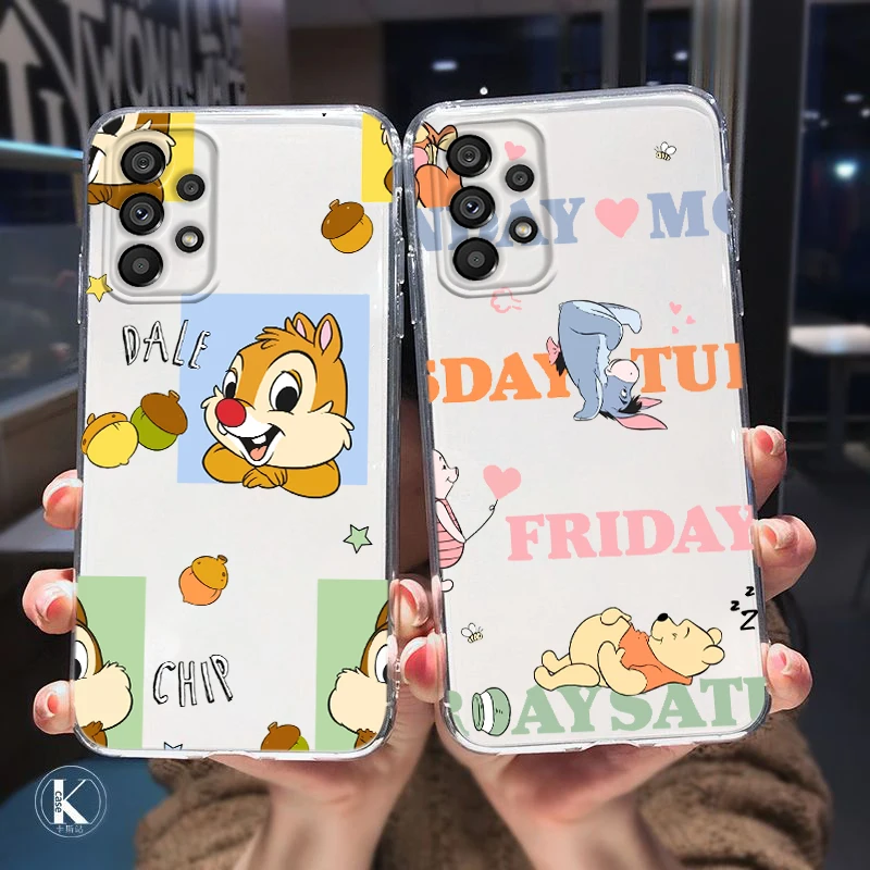 

Winnie the Pooh and Chip 'n' Dale Phone Case For Samsung A32 A52 A52S A72 A02 A22 A03 A02S A03S A13 A53 A73 A23 Transparent Soft