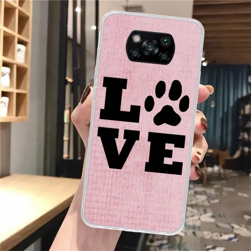 Милый мягкий чехол для телефона с изображением собачьих следов Xiaomi Poco X3 Pro X5 X4