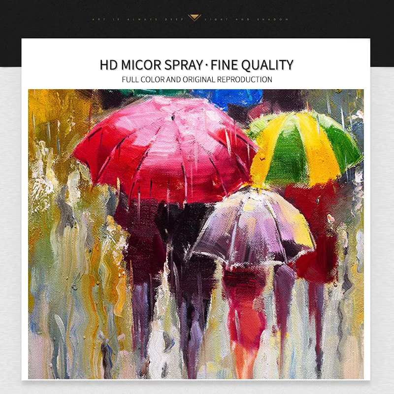 Настенный постер с изображением людей абстрактная картина маслом цветные Зонты